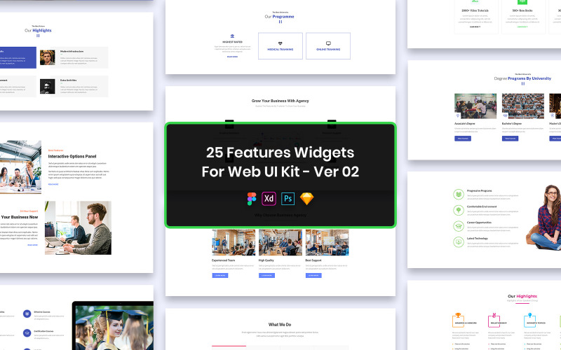 25 Features Widgets for Web UI Kit Ver-02 UI Element