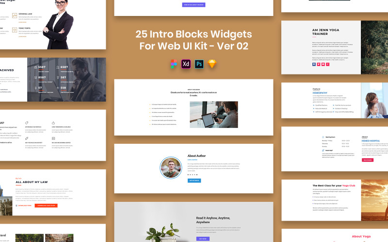 25 Intro Blocks Widgets for Web UI Kit Ver-02 UI Element