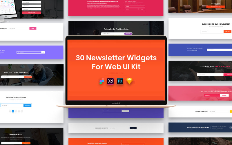 30 Newsletter Blocks Widgets for Web UI Kit UI Element