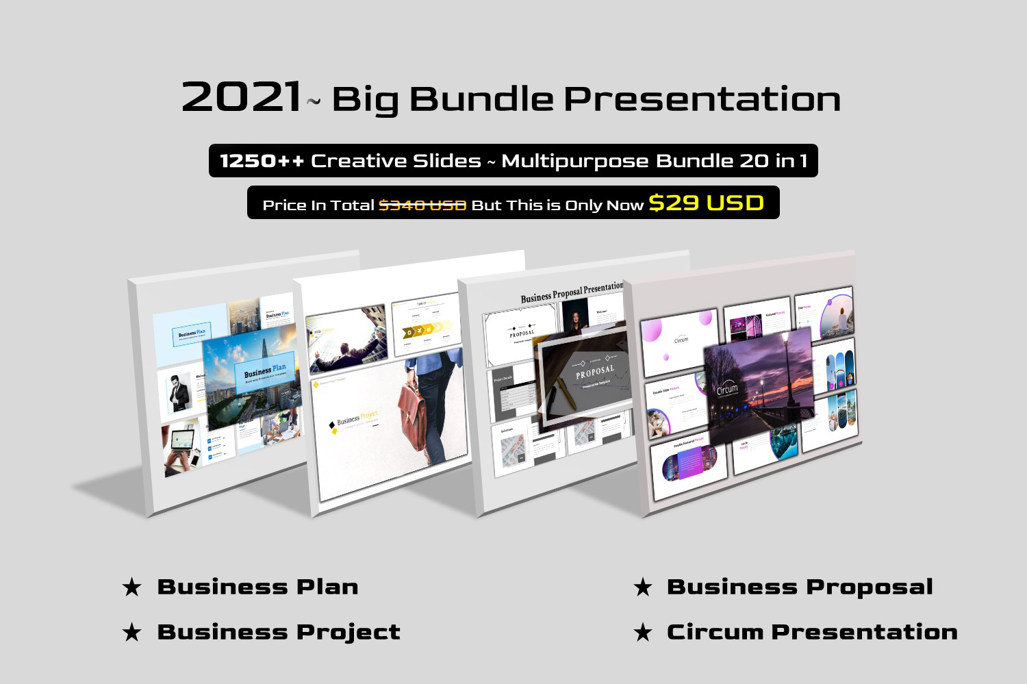 Premium Big Bundle 20 in 1 - Multipurpose Google Slides #157551