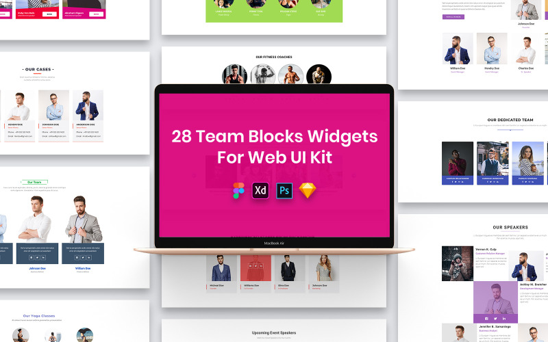 28 Team Blocks Widgets for Web UI Kit UI Element