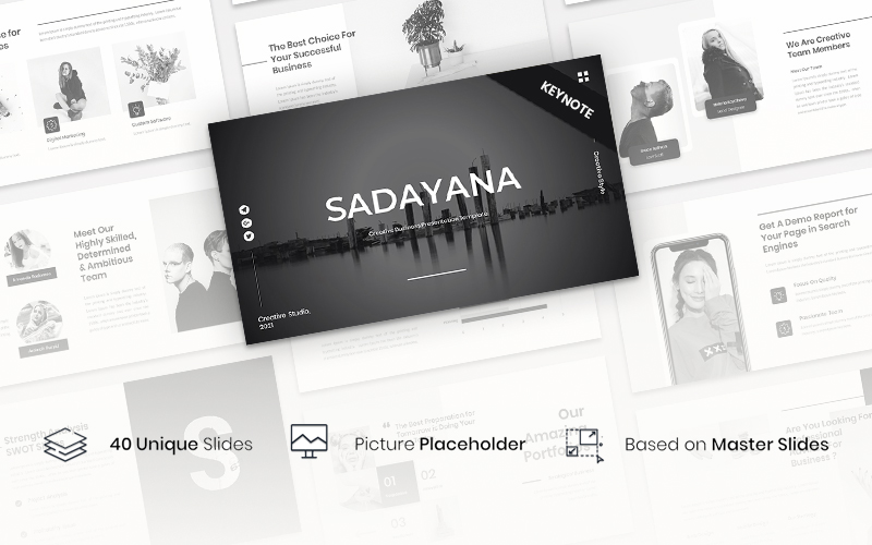 Tema Keynote #157584 "Sadayana - Creative Business Presentation"