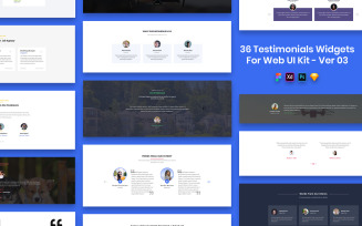 36 Testimonials Widgets For Web UI Kit