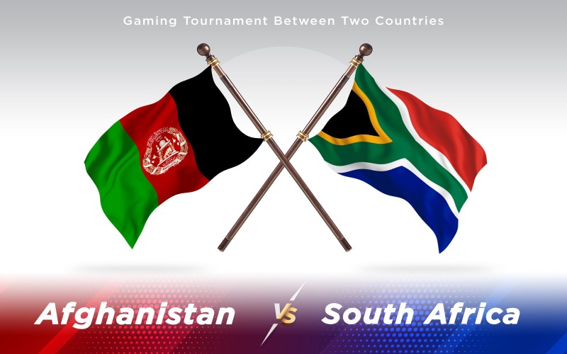 Afghanistan versus South Africa Two Countries Flags - Illustration
