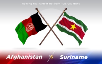 Afghanistan versus Suriname Two Countries Flags - Illustration