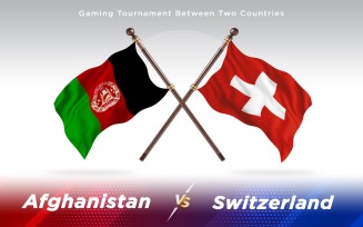 Afghanistan versus Switzerland Two Countries Flags - Illustration