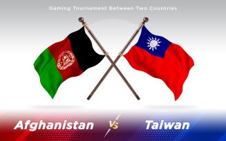 Afghanistan versus Taiwan Two Countries Flags - Illustration