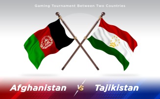 Afghanistan versus Tajikistan Two Countries Flags - Illustration