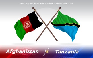 Afghanistan versus Tanzania Two Countries Flags - Illustration
