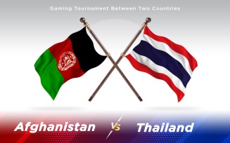 Afghanistan versus Thailand Two Countries Flags - Illustration