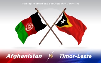 Afghanistan versus Timor-Leste Two Countries Flags - Illustration