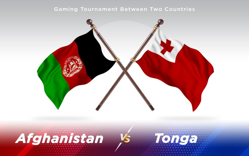 Afghanistan versus Tonga Two Countries Flags - Illustration