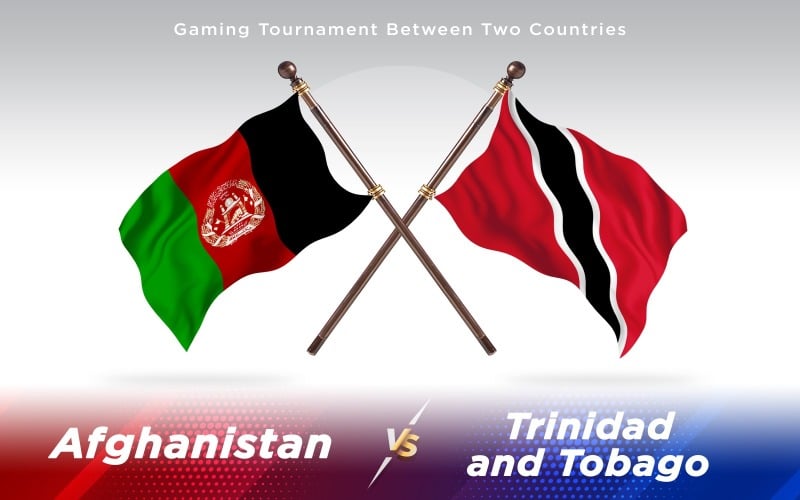 Afghanistan versus Trinidad and Tobago Two Countries Flags - Illustration