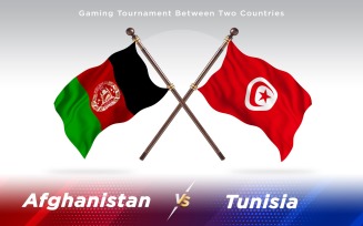 Afghanistan versus Tunisia Two Countries Flags - Illustration