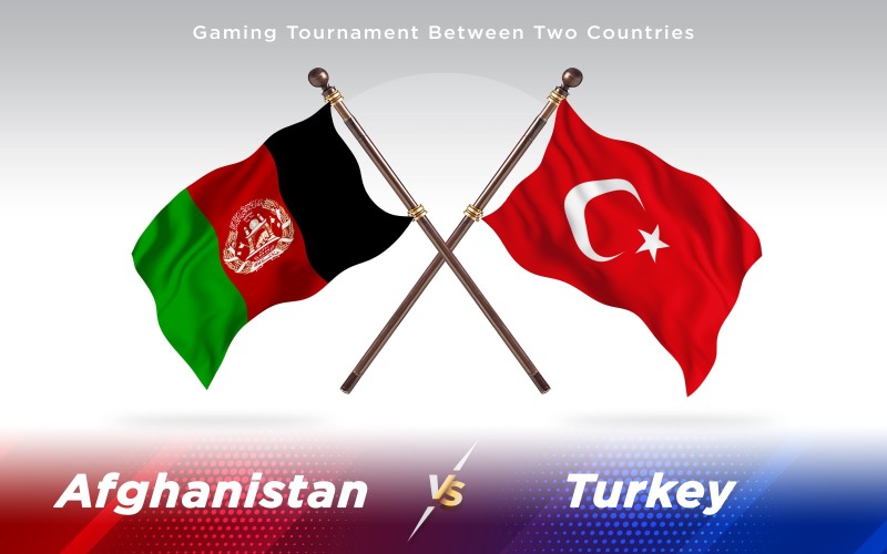 Afghanistan versus Turkey Two Countries Flags - Illustration