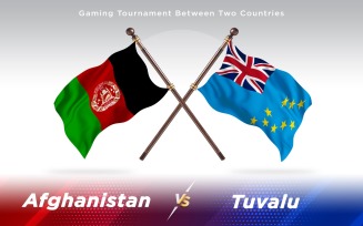 Afghanistan versus Tuvalu Two Countries Flags - Illustration