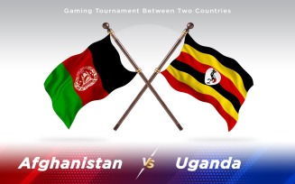 Afghanistan versus Uganda Two Countries Flags - Illustration