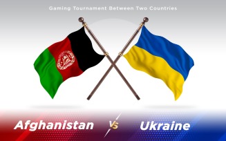 Afghanistan versus Ukraine Two Countries Flags - Illustration