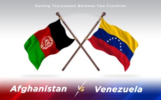 Afghanistan versus Venezuela Two Countries Flags - Illustration