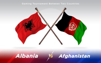 Albania versus Afghanistan Two Countries Flags - Illustration