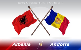 Albania versus Andorra Two Countries Flags - Illustration
