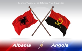 Albania versus Angola Two Countries Flags - Illustration