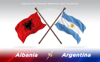 Albania versus Argentina Two Countries Flags - Illustration
