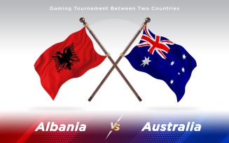 Albania versus Australia Two Countries Flags - Illustration