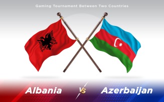 Albania versus Azerbaijan Two Countries Flags - Illustration