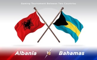 Albania versus Bahamas Two Countries Flags - Illustration