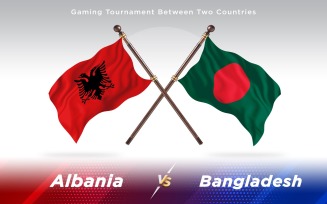 Albania versus Bangladesh Two Countries Flags - Illustration