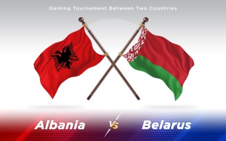 Albania versus Belarus Two Countries Flags - Illustration