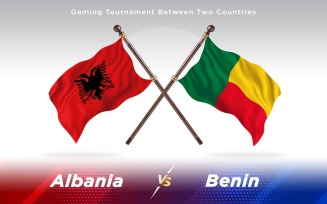 Albania versus Benin Two Countries Flags - Illustration