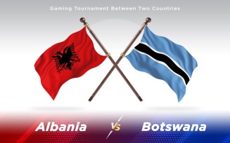 Albania versus Botswana Two Countries Flags - Illustration