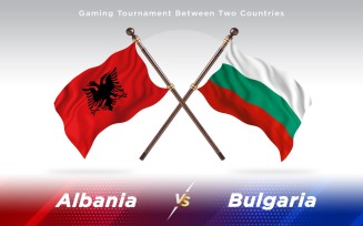 Albania versus Bulgaria Two Countries Flags - Illustration