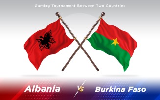 Albania versus Burkina Faso Two Countries Flags - Illustration