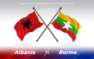 Albania versus Burma Two Countries Flags - Illustration