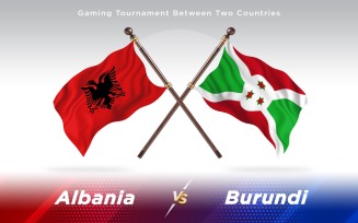 Albania versus Burundi Two Countries Flags - Illustration