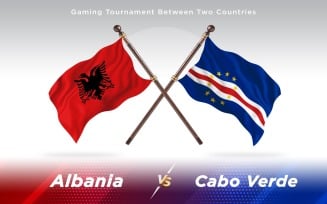 Albania versus Cabo Verde Two Countries Flags - Illustration