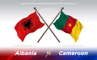 Albania versus Cameroon Two Countries Flags - Illustration