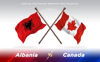 Albania versus Canada Two Countries Flags - Illustration