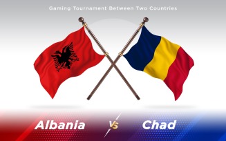 Albania versus Chad Two Countries Flags - Illustration