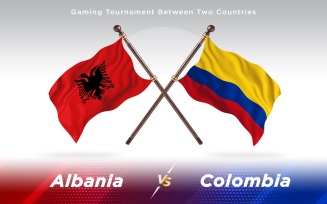 Albania versus Colombia Two Countries Flags - Illustration