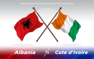 Albania versus Cote d'Ivoire Two Countries Flags - Illustration