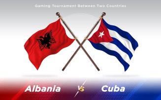 Albania versus Cuba Two Countries Flags - Illustration