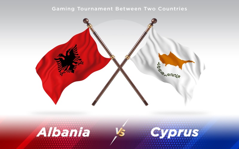 Albania versus Cyprus Two Countries Flags - Illustration