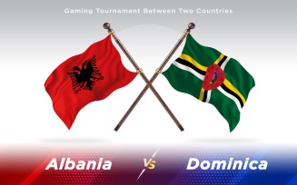 Albania versus Dominica Two Countries Flags - Illustration