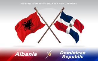 Albania versus Dominican Republic Two Countries Flags - Illustration