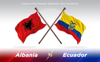 Albania versus Ecuador Two Countries Flags - Illustration
