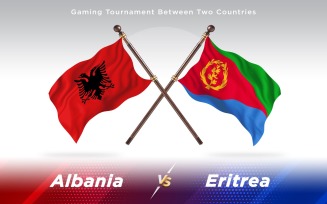 Albania versus Eritrea Two Countries Flags - Illustration